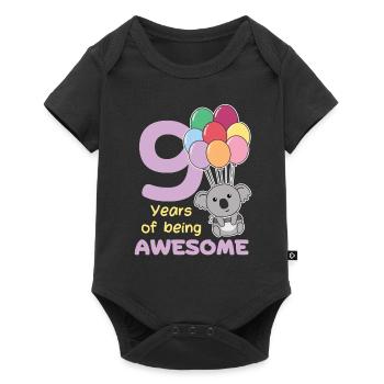 Koala pour les enfants de 9 ans de neuf ans - Body à manches courtes Premium Bébé - noir - Devant