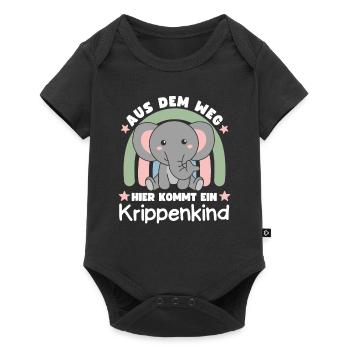 Aus Dem Weg Hier Kommt Ein Krippenkind - Baby Premium Kurzarmbody - Schwarz - Vorne