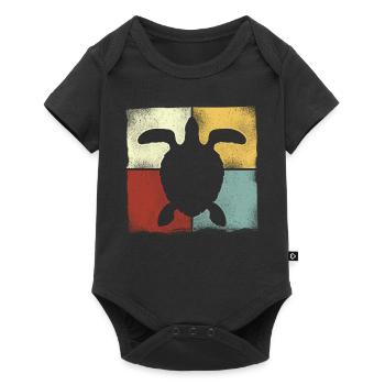 Sea Turtle Tortoise Retro Vintage - Body à manches courtes Premium Bébé - noir - Devant