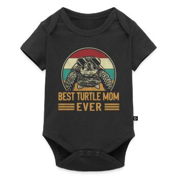Tortue de mer Tortue Maman Rétro - Body à manches courtes Premium Bébé - noir - Devant