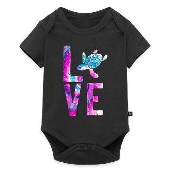 Sea Turtle Tortoise Love - Baby Premium Kurzarmbody - Schwarz - Vorne