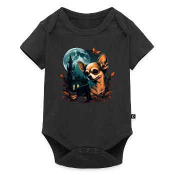 Chihuahua Costume d'Halloween - Citrouille - Body à manches courtes Premium Bébé - noir - Devant