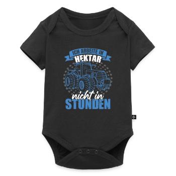 Lustige Bauernhof Traktor Sprüche - Baby Premium Kurzarmbody - Schwarz - Vorne