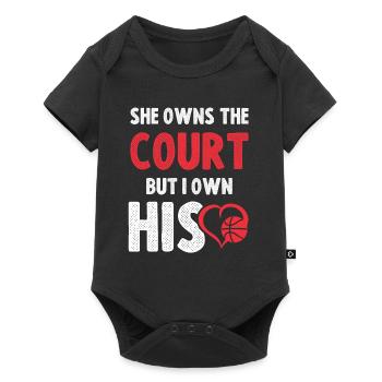 basketball paar liebe - Baby Premium Kurzarmbody - Schwarz - Vorne