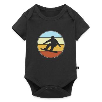 Snowboard Rétro - Body à manches courtes Premium Bébé - noir - Devant