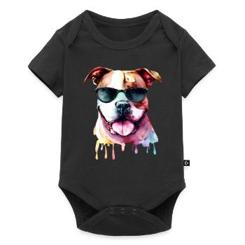 Pitbull - Baby Premium Kurzarmbody - Schwarz - Vorne