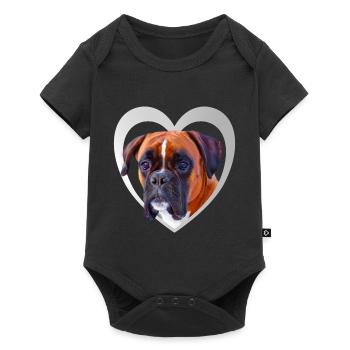 Dog Lovers - Dog Heart - Boxeur allemand - Body à manches courtes Premium Bébé - noir - Devant