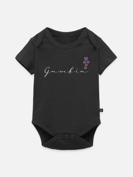 Gambia - Baby Premium Kurzarmbody - Schwarz