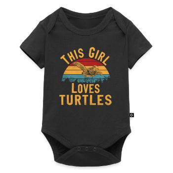 Sea Turtle Tortoise Retro Vintage - Body à manches courtes Premium Bébé - noir - Devant