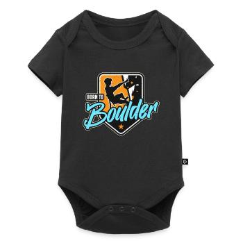 Indoor Climbing Born To Boulder Climbing Hall - Baby Premium Kurzarmbody - Schwarz - Vorne