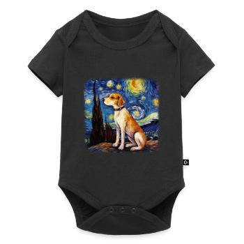 Beagle Van gogh starry night - Baby Premium short-sleeve bodysuit - black - Front
