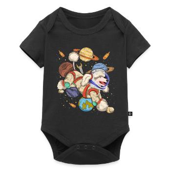 Galaxy Astronaut Dogs Gift Space Poodle - Baby Premium short-sleeve bodysuit - black - Front