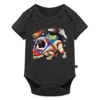 Astronaut Chiens Cadeau Bouledogue Français - Body à manches courtes Premium Bébé - noir - Devant