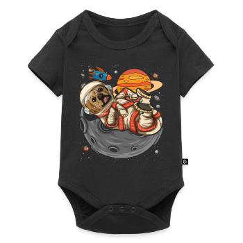 Universe Dogs Gift Space Astronaut Puggle - Baby Premium short-sleeve bodysuit - black - Front