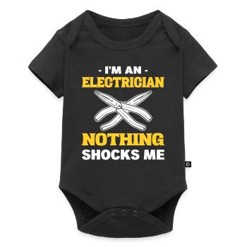 Drôle d’électricien expert en électricité - Body à manches courtes Premium Bébé - noir - Devant