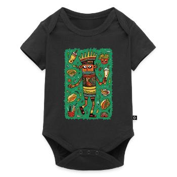 Hiéroglyphes amusants : restauration rapide - Body à manches courtes Premium Bébé - noir - Devant