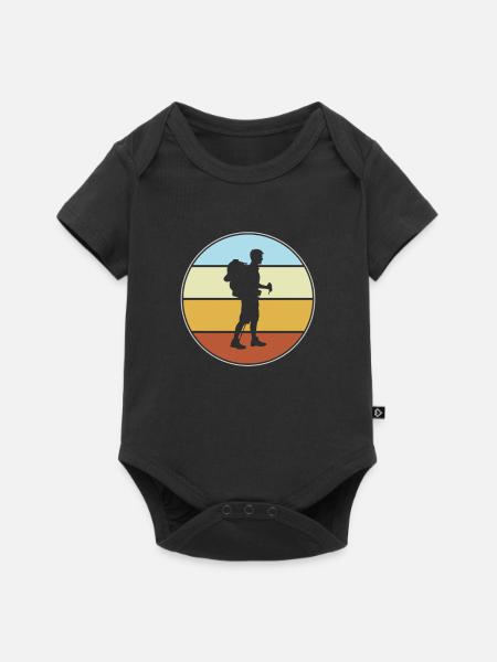 Wandern Retro - Baby Premium Kurzarmbody - Schwarz