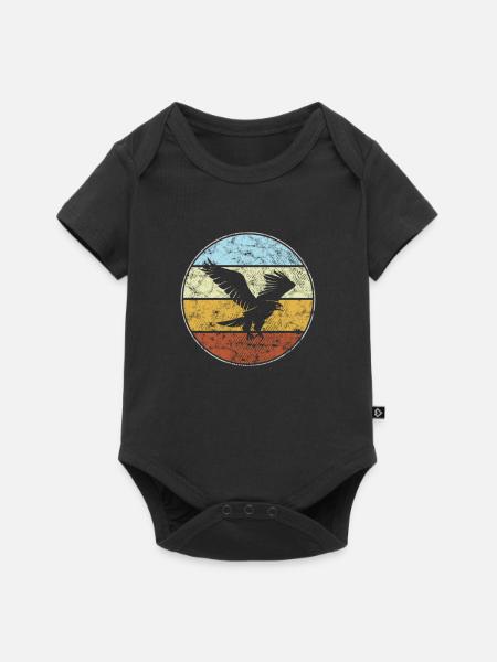 Adler Retro - Baby Premium Kurzarmbody - Schwarz