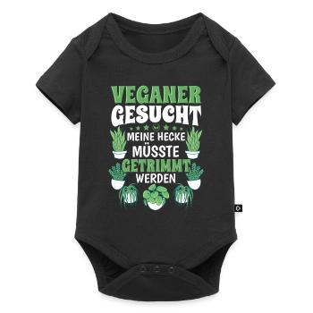 Veganer gesucht Hecke Getrimmt - Baby Premium Kurzarmbody - Schwarz - Vorne