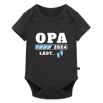 Opa 2024 lädt Schwangerschaftsankündigung ein - Baby Premium Kurzarmbody - Schwarz - Vorne