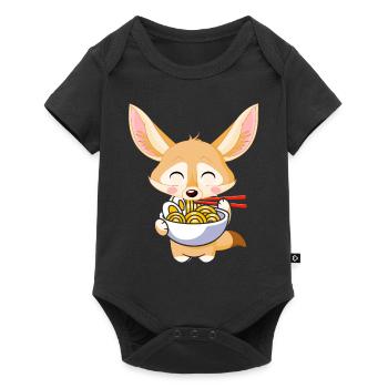 Fennec Renards Nourriture Ramis Nouilles Fennec Renards - Body à manches courtes Premium Bébé - noir - Devant
