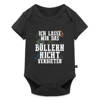Ich lasse mir das Böllern nicht verbieten - Baby Premium Kurzarmbody - Schwarz - Vorne