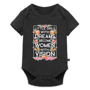 Feminist Flower Floral Little - Baby Premium short-sleeve bodysuit - black - Front