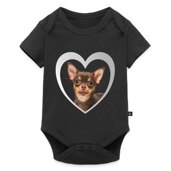 Dog Lovers - Dogs Heart - Chihuahua - Baby Premium short-sleeve bodysuit - black - Front