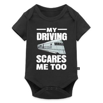 My Driving Scares Me Too Zugführer - Baby Premium Kurzarmbody - Schwarz - Vorne