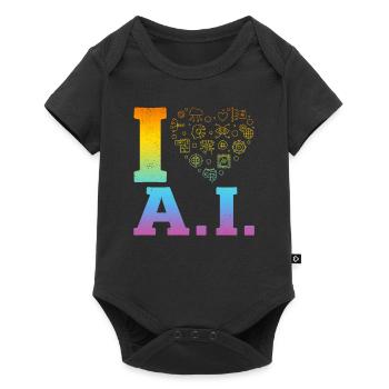 I Love Ai - Artificial Intelligence - Baby Premium Kurzarmbody - Schwarz - Vorne
