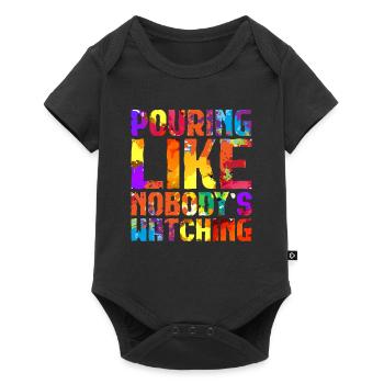 La peinture fluide coule comme personne ne regarde - Body à manches courtes Premium Bébé - noir - Devant