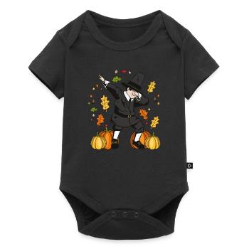 Dabbing Pilgrim Pumpkin Thanksgiving Day Funny Dab - Body à manches courtes Premium Bébé - noir - Devant