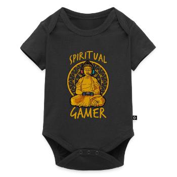 Buddha with Gamepad Spiritual Gamer - Baby Premium short-sleeve bodysuit - black - Front