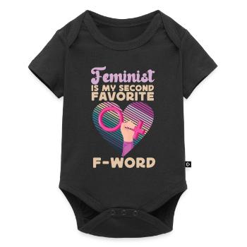 Feminist Heart Feminist Is My - Baby Premium Kurzarmbody - Schwarz - Vorne