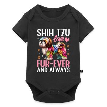 Shih Tzu aime la fourrure depuis toujours et toujours - Body à manches courtes Premium Bébé - noir - Devant