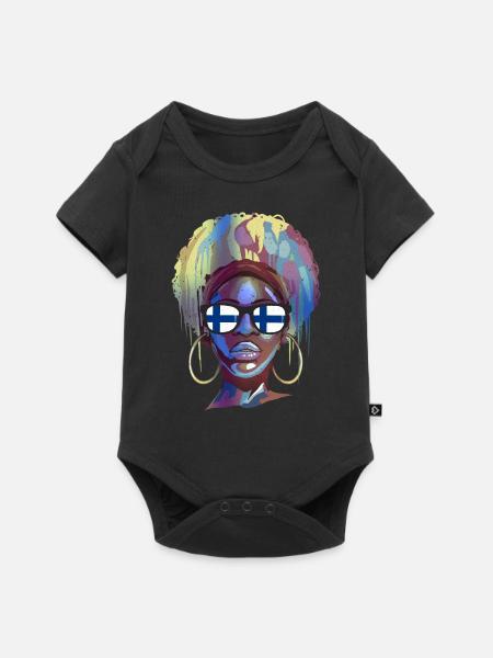 Finnland - Baby Premium Kurzarmbody - Schwarz