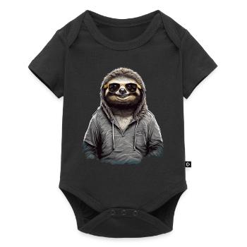 Urban Sloth - Design de lunettes de soleil cool - Body à manches courtes Premium Bébé - noir - Devant