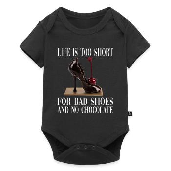Life Is Too Short For Bad Shoes And No Chocolate - Baby Premium Kurzarmbody - Schwarz - Vorne