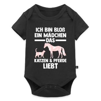 Katzen Pferdeliebhaber Katzenliebhaber Pferde - Baby Premium Kurzarmbody - Schwarz - Vorne