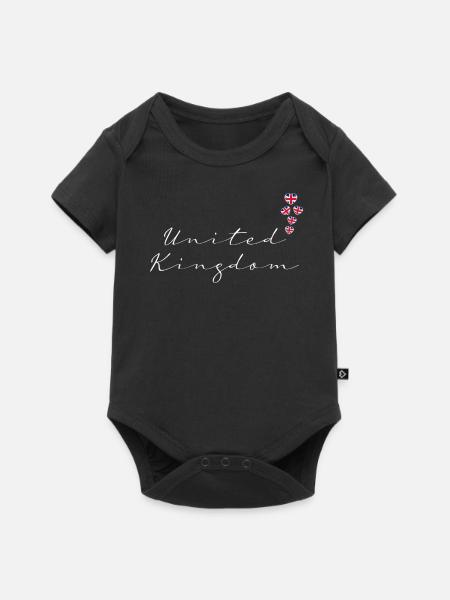 Großbritannien - Baby Premium Kurzarmbody - Schwarz