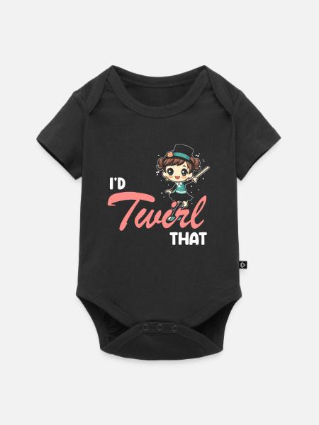 Stocktanz Design für Stabtänzerin - Baby Premium Kurzarmbody - Schwarz
