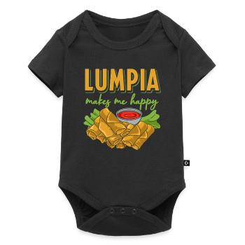 Lumpia Makes Me Happy Filipino Food Lumpiang - Baby Premium short-sleeve bodysuit - black - Front