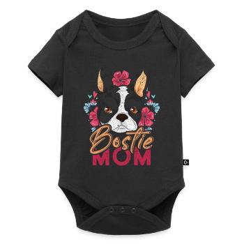Bostie Mama Chien Cadeau de fête des mères Boston Terrier - Body à manches courtes Premium Bébé - noir - Devant