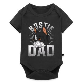 Bostie Papa Dogs Father's Day Gift Boston Terrier - Baby Premium short-sleeve bodysuit - black - Front