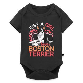Juste une fille qui aime Boston Terrier Bostie - Body à manches courtes Premium Bébé - noir - Devant
