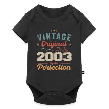Juli 2003 Geburtstag Juli 2003 Original 2003 Juli - Baby Premium Kurzarmbody - Schwarz - Vorne