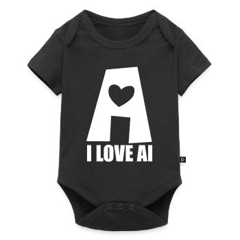 Artificial Intelligence - I love AI - Digital - Baby Premium short-sleeve bodysuit - black - Front