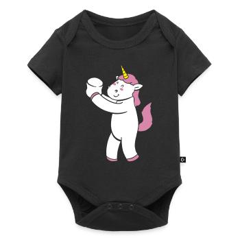 Smore Unicorn Kids Marshmallow Camping Camper - Body à manches courtes Premium Bébé - noir - Devant