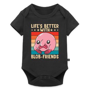 Life is better with Blobfish owners - Baby Premium short-sleeve bodysuit - black - Front