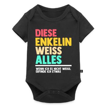 Enkelin - Baby Premium Kurzarmbody - Schwarz - Vorne